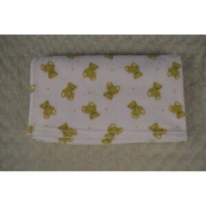 Light Pink Tan Teddy Bear Baby Blanket Polka Dot Spot Soft Plush Security Lovey